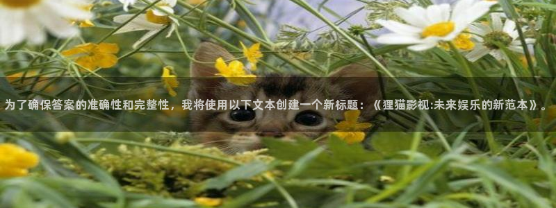 天龙高清影院官网：为了确保答案的准确性和完整性，我将使用以下文本创建一个新标题：《狸猫影视:未来娱乐的新范本》。